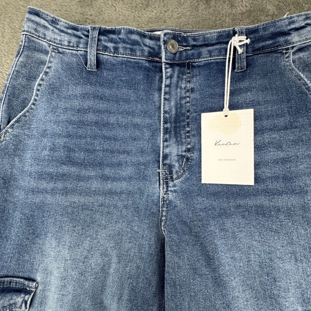 Kancan Womens Jeans Size 28 W9 High Rise Flare Cargo‎ Denim Blue - Picture 4 of 16